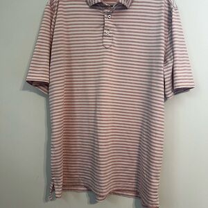 Stitch Golf Men’s Pink and White Striped Polo